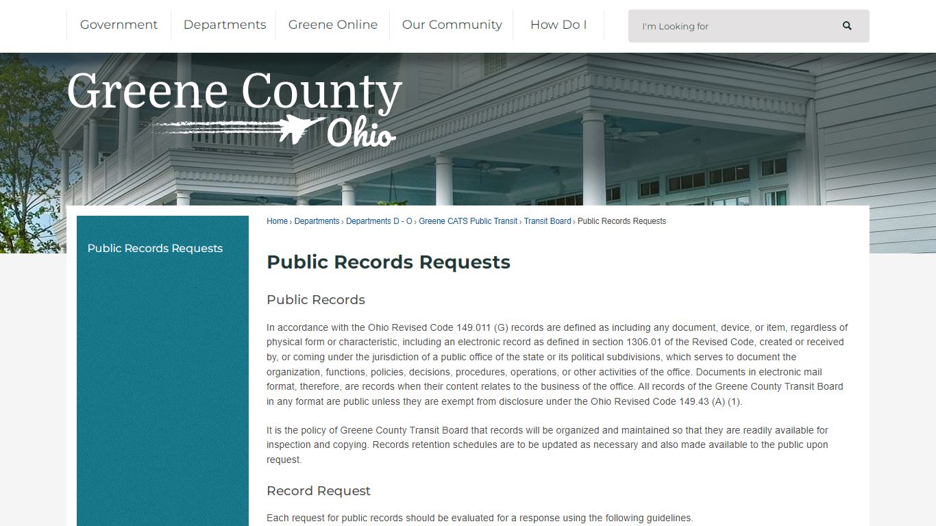 Public Records Requests | Greene County, OH - Official Website